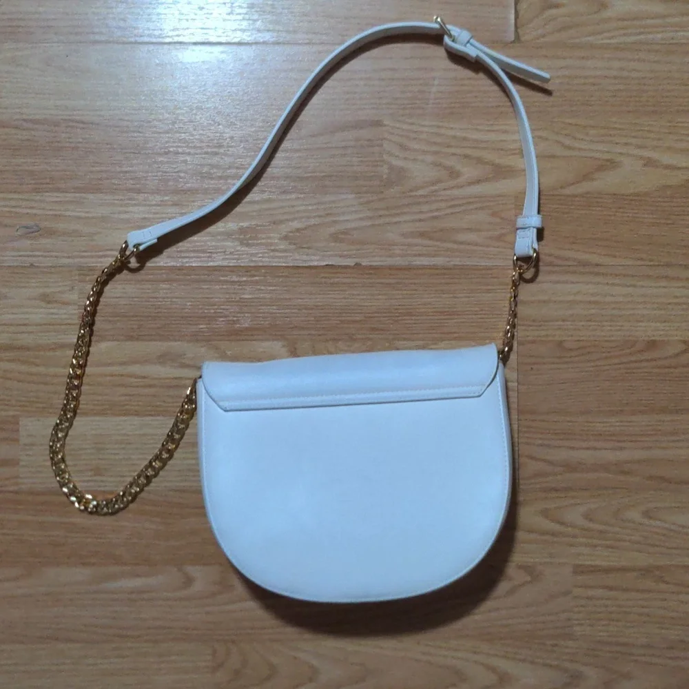 Marina Rinaldi White Leather Shoulder Bag Classic